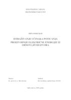 ISTRAŽIVANJE UČINAKA POTICANJA PROIZVODNJE ELEKTRIČNE ENERGIJE IZ OBNOVLJIVIH IZVORA