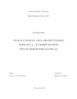 ANALIZA POSLOVANJA GRAĐEVINSKOG PODUZEĆA „X” KORIŠTENJEM FINANCIJSKIH POKAZATELJA