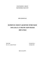 DOPRINOS MEĐUNARODNIH SPORTSKIH DOGAĐAJA TURIZMU REPUBLIKE HRVATSKE