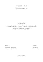 PROIZVODNJA ELEKTRIČNE ENERGIJE U REPUBLICI HRVATSKOJ