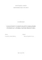 LOJALNOST I ZADOVOLJSTVO KRAJNJIH POTROŠAČA PODRAVKINIH PROIZVODA