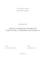 PROCJENA KREDITNE SPOSOBNOSTI PODUZETNIKA NA PRIMJERU OTP BANKE d.d.