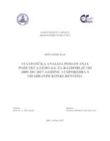 STATISTIČKA ANALIZA POSLOVANJA PODUZEĆA LEDO d.d. ZA RAZDOBLJE OD 2009. DO 2017. GODINE I USPOREDBA S ODABRANIM KONKURENTIM