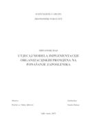 UTJECAJ MODELA IMPLEMENTACIJE ORGANIZACIJSKIH PROMJENA NA PONAŠANJE ZAPOSLENIKA