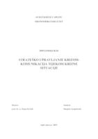 STRATEŠKO UPRAVLJANJE KRIZOM-KOMUNIKACIJA TIJEKOM KRIZNE SITUACIJE