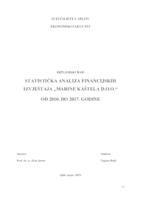 STATISTIČKA ANALIZA FINANCIJSKIH IZVJEŠTAJA „MARINE KAŠTELA D.O.O.“ OD 2010. DO 2017. GODINE