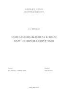 UTJECAJ GLOBALIZACIJE NA RURALNI RAZVOJ U REPUBLICI HRVATSKOJ