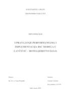 UPRAVLJANJE PERFORMANSAMA I IMPLEMENTACIJA BSC MODELA U LAVČEVIĆ – HOTELIJERSTVO D.O.O.