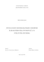 POVEZANOST DEMOGRAFSKIH I OSOBNIH KARAKTERISTIKA POTROŠAČA SA STILOVIMA HUMORA