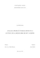 ANALIZA PRORAČUNSKOG DEFICITA I JAVNOG DUGA RH 0D 2008. D0 2017. GODINE