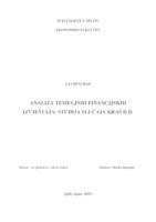 ANALIZA TEMELJNIH FINANCIJSKIH IZVJEŠTAJA: STUDIJA SLUČAJA KRAŠ D.D.