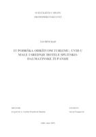 IT PODRŠKA ODRŽIVOM TURIZMU: UVID U MALE I SREDNJE HOTELE SPLITSKO-DALMATINSKE ŽUPANIJE