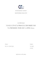 ULOGA I ZNAČAJ PROCESA DISTRIBUCIJE NA PRIMJERU PODUZEĆA APFEL d.o.o.