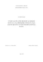 UTJECAJ ON-LINE REZERVACIJSKIH SUSTAVA NA PRIMJERU POSLOVANJA AGENCIJE FIVE STAR INTERNATIONAL D.O.O.