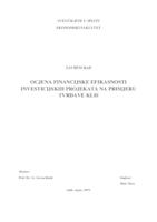 OCJENA FINANCIJSKE EFIKASNOSTI INVESTICIJSKIH PROJEKATA NA PRIMJERU TVRĐAVE KLIS