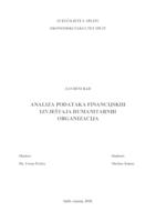 ANALIZA PODATAKA FINANCIJSKIH IZVJEŠTAJA HUMANITARNIH ORGANIZACIJA