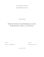 POSLOVNI PLAN NA PRIMJERU SALONA RABLJENIH VOZILA „AUTOMAX“