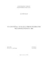 STATISTIČKA ANALIZA I PROGNOZIRANJE NEZAPOSLENOSTI U RH