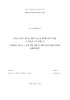 ANALIZA POSLOVANJA TURISTIČKE DJELATNOSTI U VODICAMA U RAZDOBLJU OD 2010. DO 2018. GODINE