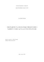 TROŠARINE NA DUHANSKE PROIZVODE I NJIHOV UTJECAJ NA JAVNE FINANCIJE