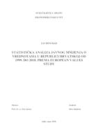 STATISTIČKA ANALIZA JAVNOG MNIJENJA O VREDNOTAMA U REPUBLICI HRVATSKOJ OD 1999. DO 2018. PREMA EUROPEAN VALUES STUDY