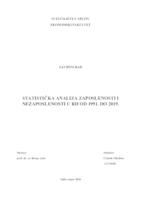 STATISTIČKA ANALIZA ZAPOSLENOSTI I NEZAPOSLENOSTI U RH OD 1991. DO 2019.