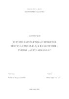 STAVOVI ZAPOSLENIKA O EFEKTIMA SUSTAVA UPRAVLJANJA KVALITETOM U TVRTKI „AD PLASTIK D.O.O.“