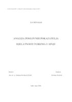 ANALIZA POSLOVNIH POKAZATELJA DJELATNOSTI TURIZMA U SINJU