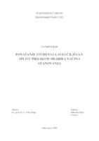 PONAŠANJE STUDENATA SVEUČILIŠTA U SPLITU PRILIKOM ODABIRA NAČINA STANOVANJA