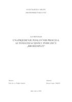 UNAPRJEĐENJE POSLOVNIH PROCESA AUTOMATIZACIJOM U PODUZEĆU „BRODOSPLIT"