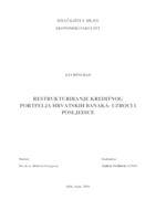 RESTRUKTURIRANJE KREDITNOG PORTFELJA HRVATSKIH BANAKA- UZROCI I POSLJEDICE