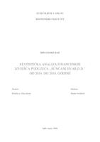 STATISTIČKA ANALIZA FINANCIJSKIH IZVJEŠĆA PODUZEĆA „SUNČANI HVAR D.D.“ OD 2014. DO 2018. GODINE