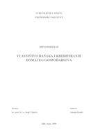 VLASNIŠTVO BANAKA I KREDITIRANJE DOMAĆEG GOSPODARSTVA