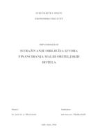 ISTRAŢIVANJE OBILJEŢJA IZVORA FINANCIRANJA MALIH OBITELJSKIH HOTELA