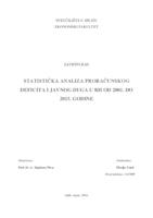 STATISTIČKA ANALIZA PRORAČUNSKOG DEFICITA I JAVNOG DUGA U RH OD 2001. DO 2015. GODINE
