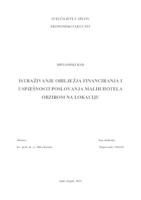 ISTRAŽIVANJE OBILJEŽJA FINANCIRANJA I USPJEŠNOSTI POSLOVANJA MALIH HOTELA OBZIROM NA LOKACIJU