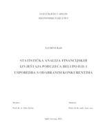 STATISTIČKA ANALIZA FINANCIJSKIH IZVJEŠTAJA PODUZEĆA BELUPO D.D. I USPOREDBA S ODABRANIM KONKURENTIMA