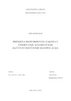 PRIMJENA BENFORDOVOG ZAKONA U OTKRIVANJU KOZMETIČKIH RAČUNOVODSTVENIH MANIPULACIJA