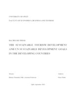 THE SUSTAINABLE TOURISM DEVELOPMENT AND UN SUSTAINABLE DEVELOPMENT GOALS IN THE DEVELOPING COUNTRIES