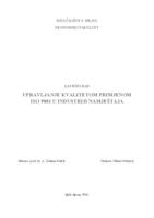 UPRAVLJANJE KVALITETOM PRIMJENOM ISO 9001 U INDUSTRIJI NAMJEŠTAJA