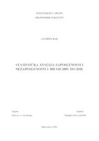 STATISTIČKA ANALIZA ZAPOSLENOSTI I NEZAPOSLENOSTI U RH OD 2005. DO 2020.