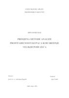 PRIMJENA METODE ANALIZE PROFITABILNOSTI KUPACA KOD SREDNJE VELIKIH PODUZEĆA