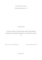 VANJSKA TRGOVINA REPUBLIKE HRVATSKE PRIJE I TIJEKOM PANDEMIJE UZROKOVANE VIRUSOM COVID-19