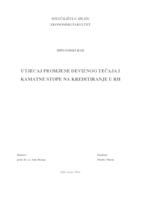 UTJECAJ PROMJENE DEVIZNOG TEČAJA I KAMATNE STOPE NA KREDITIRANJE U RH