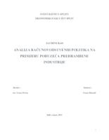 ANALIZA RAČUNOVODSTVENIH POLITIKA NA PRIMJERU PODUZEĆA PREHRAMBENE INDUSTRIJE