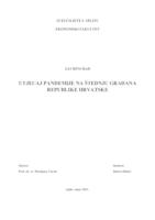 UTJECAJ PANDEMIJE NA ŠTEDNJU GRAĐANA REPUBLIKE HRVATSKE