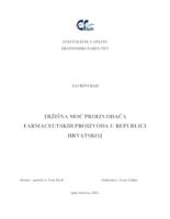 TRŽIŠNA MOĆ PROIZVOĐAČA FARMACEUTSKIH PROIZVODA U REPUBLICI HRVATSKOJ