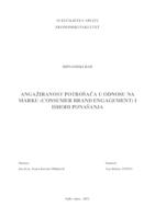 ANGAŽIRANOST POTROŠAČA U ODNOSU NA MARKU (CONSUMER BRAND ENGAGEMENT) I ISHODI PONAŠANJA