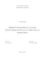 PRIMJENA INSTRUMENATA ANALIZE FINANCIJSKIH IZVJEŠTAJA NA UDRUGAMA ZA POMOĆ DJECI