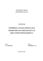 Usporedna analiza poslovanja odabranih listanih poduzeća iz djelatnosti hotelijerstva